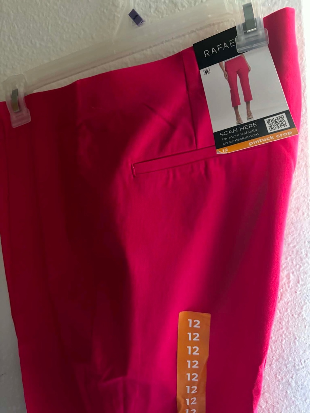 Rafaella Bright Pink Pintuck Cropped Pants